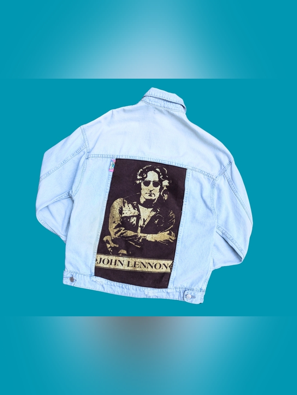 Handmade, Upcycled John Lennon Denim Jacket Size M
